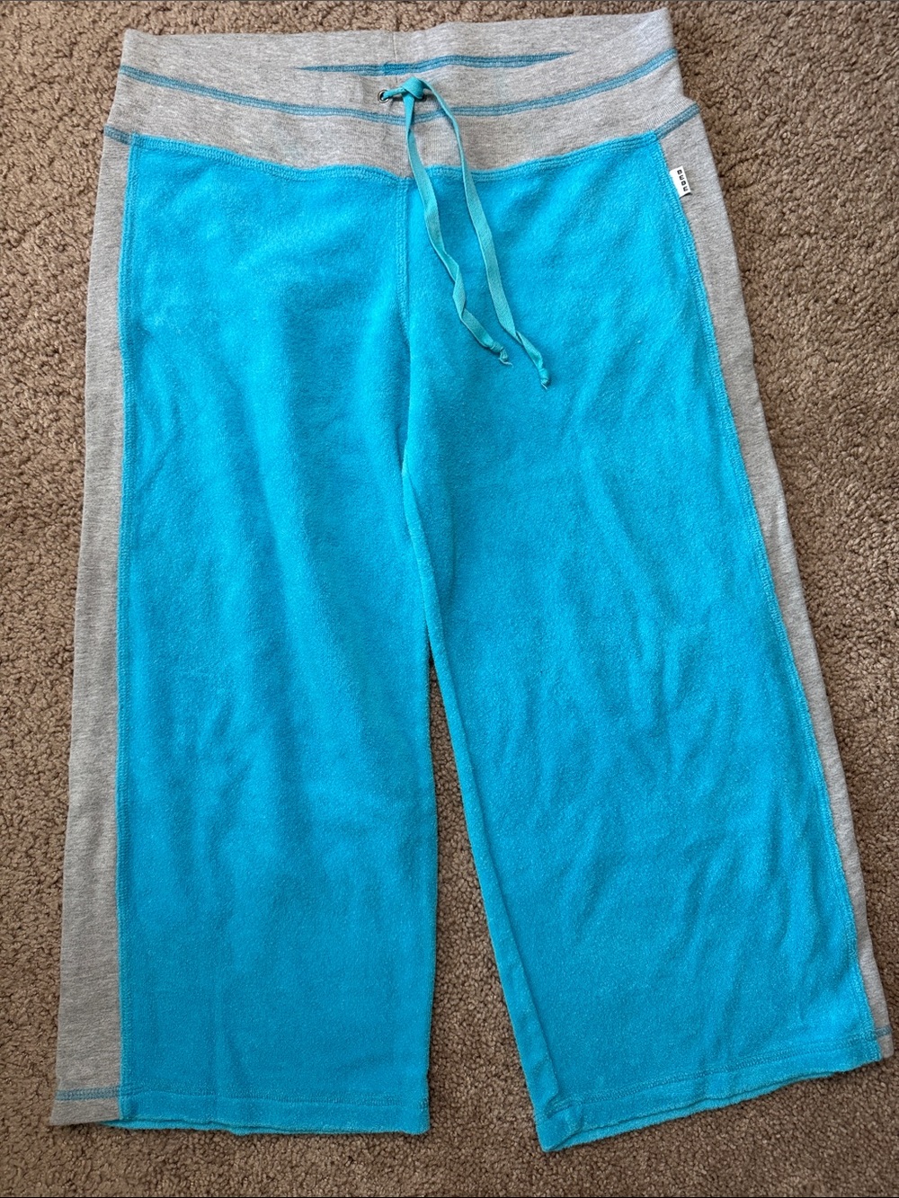 bebe Turquoise & Gray Wide-Leg Lounge Pants